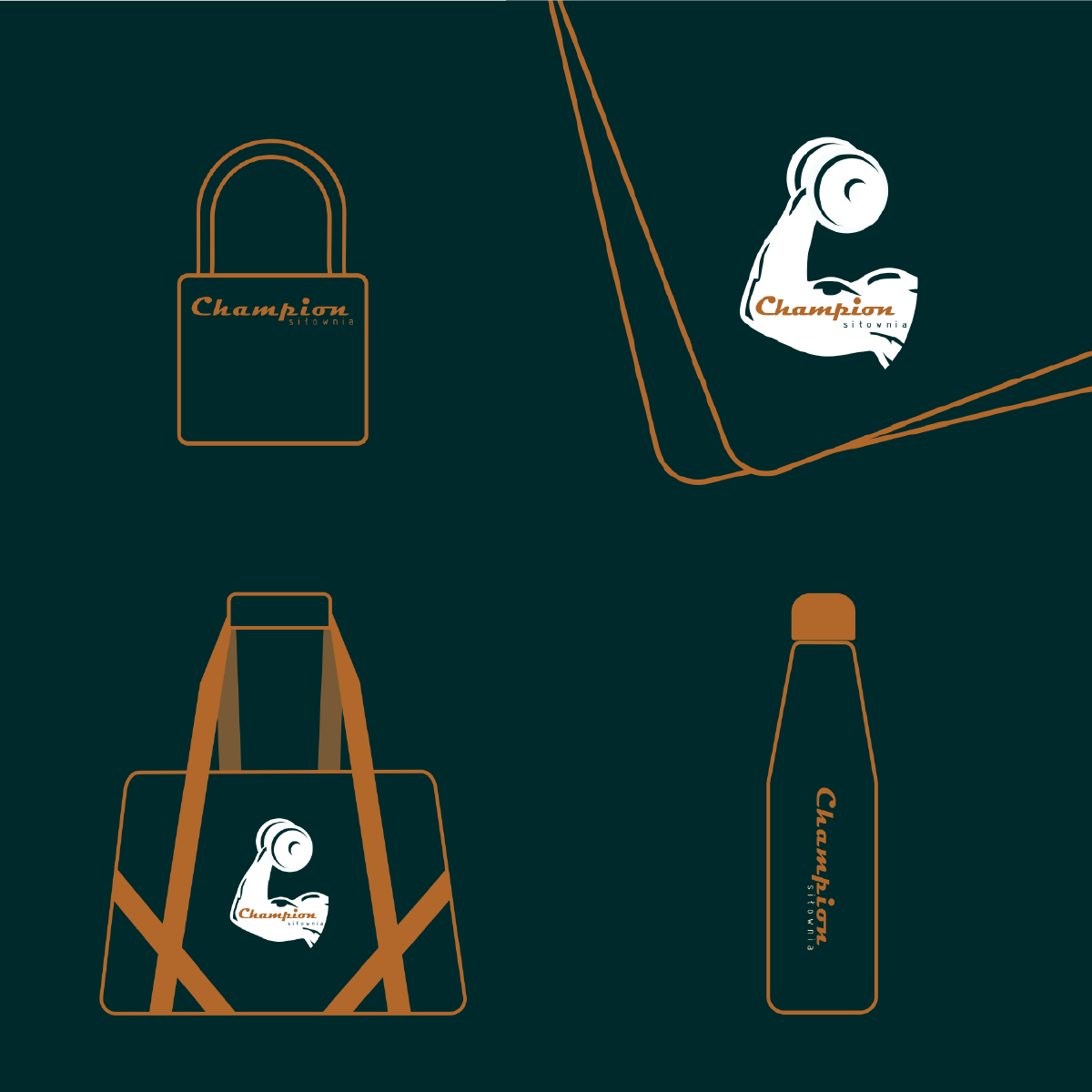 Siłownia Champion Kraków – studencki projekt komunikacji wizualnej