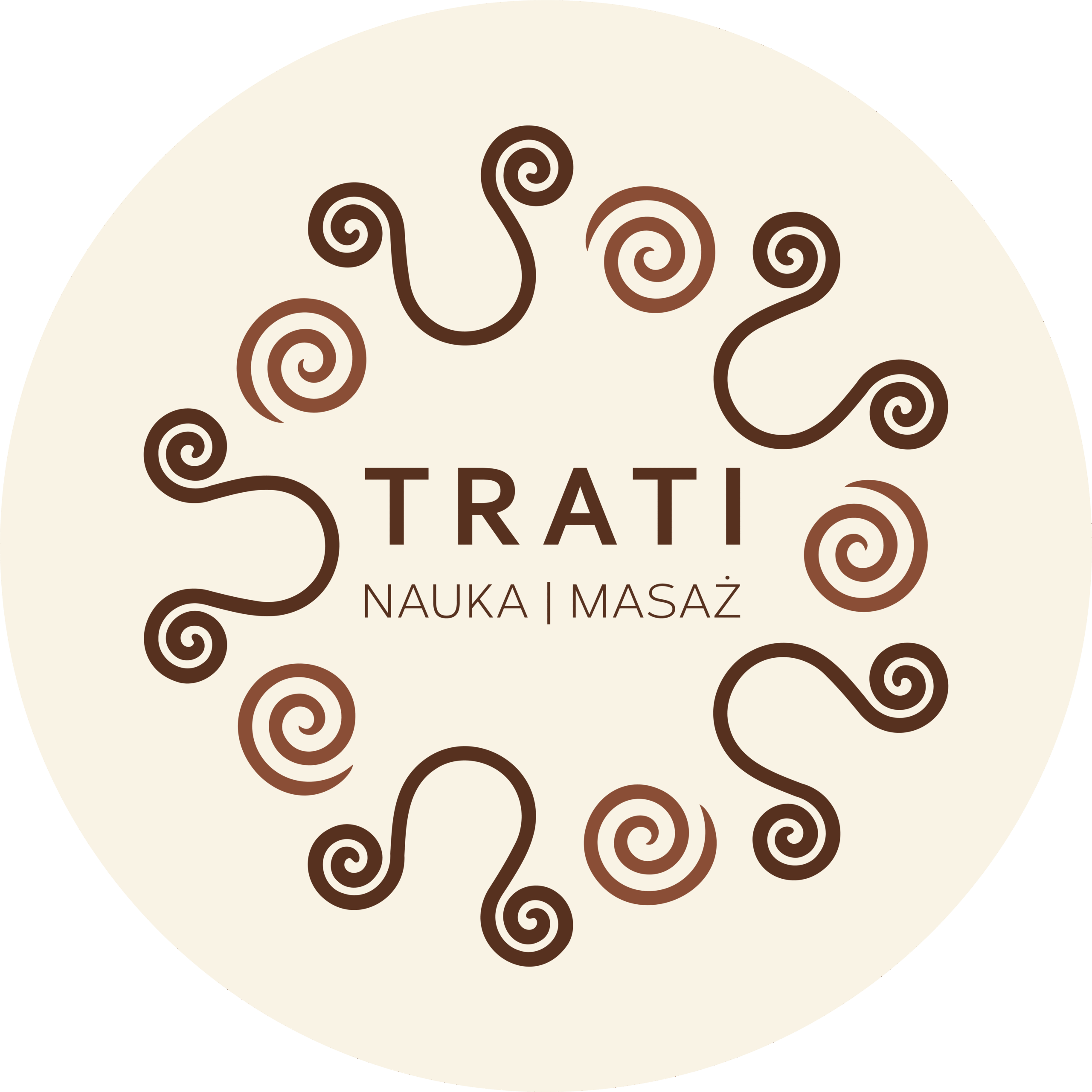 TRATI – nauka i masaż – projekt logo