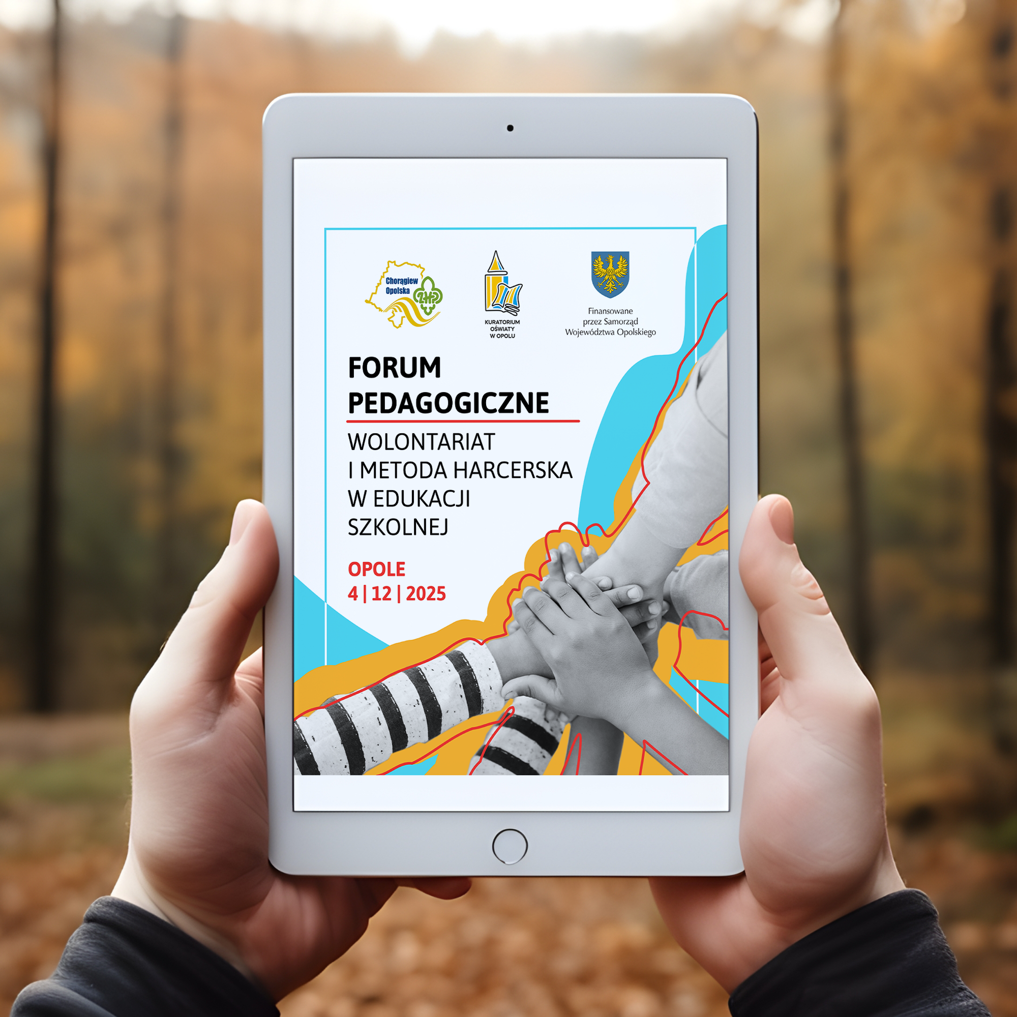 Forum pedagogiczne 2025: Wolontariat i metoda harcerska w edukacji szkolnej – projekt plakatu i materiałów promocyjnych